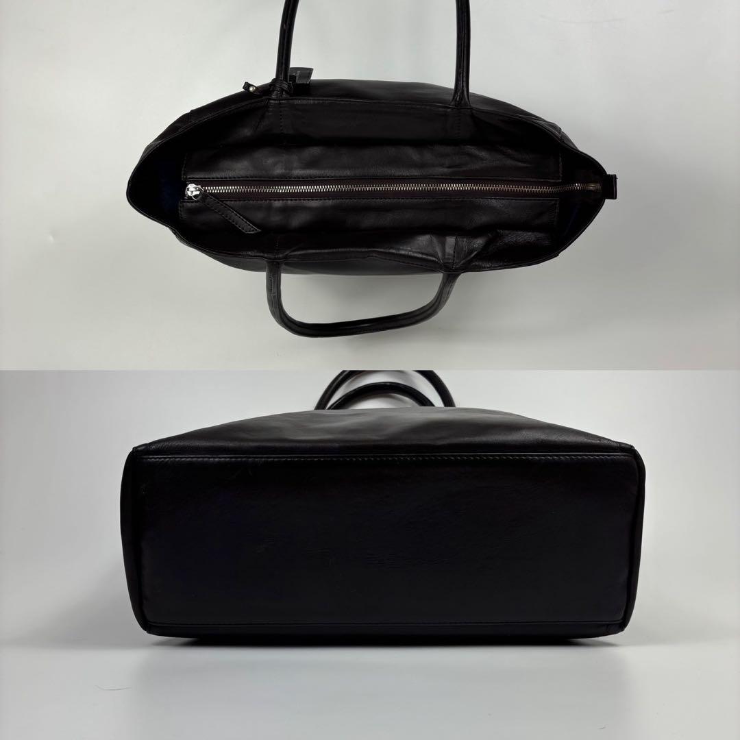 UNITED ARROWS トートバッグ ダークブラウン レザー ビジネス A4