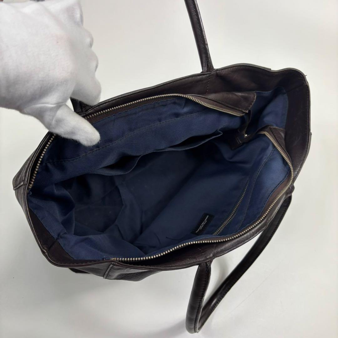UNITED ARROWS トートバッグ ダークブラウン レザー ビジネス A4