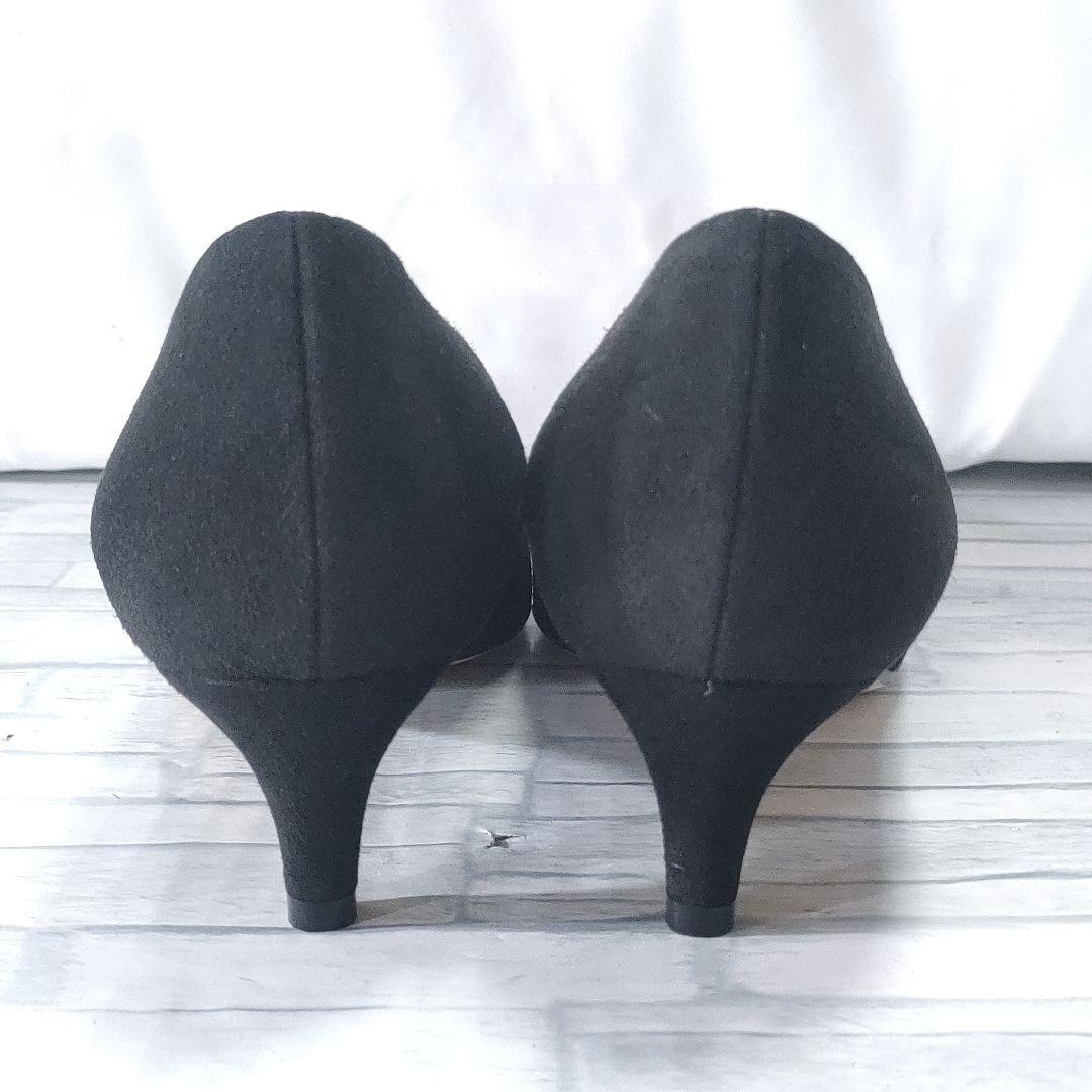 極美品✨セルジオロッシ　sr1　スウェードパンプス　プレート　黒×シルバー　35