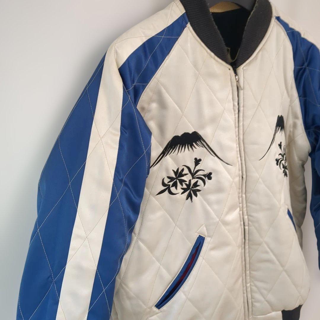 美品90s テーラー東洋　別珍 スカジャン 虎　龍　日本地図スーベニアジャケット