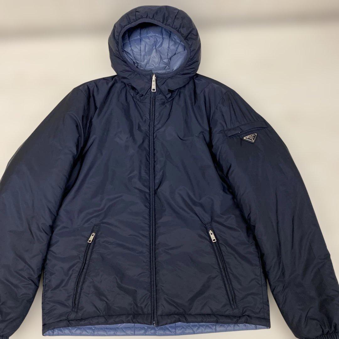 PRADA プラダ SGH037 ナイロンフーデッドジャケット ネイビー メンズ