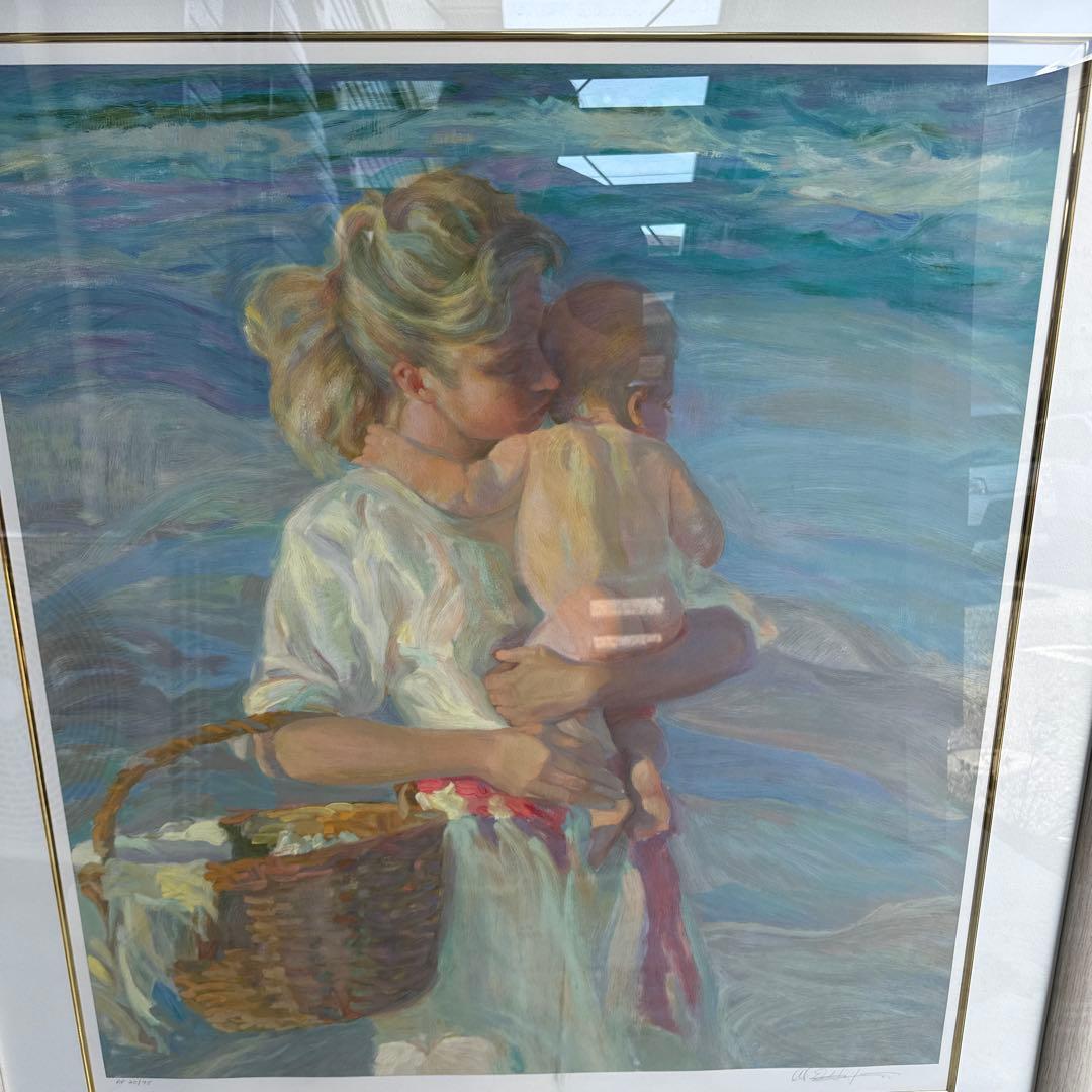 DON HATFIELD 『愛し児』 シルクスクリーン 大型 絵画 引き取り歓迎