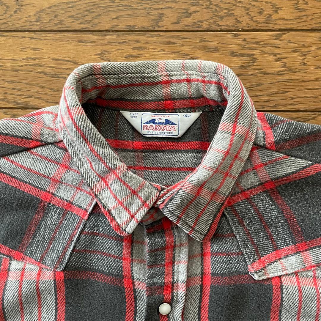 80s DAKOTA FIVE BROTHER ネルシャツ USA製 XL