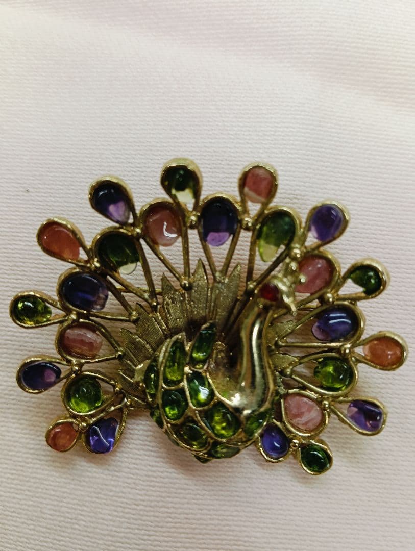 スワボダ　ビンテージ孔雀デザイン ブローチ