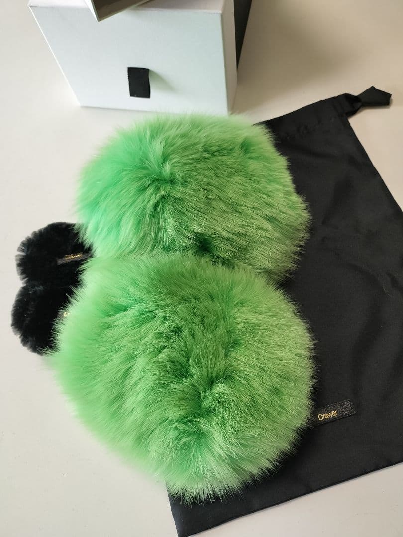 ドゥロワー リアルファー　ミュール サンダル　サイズ１