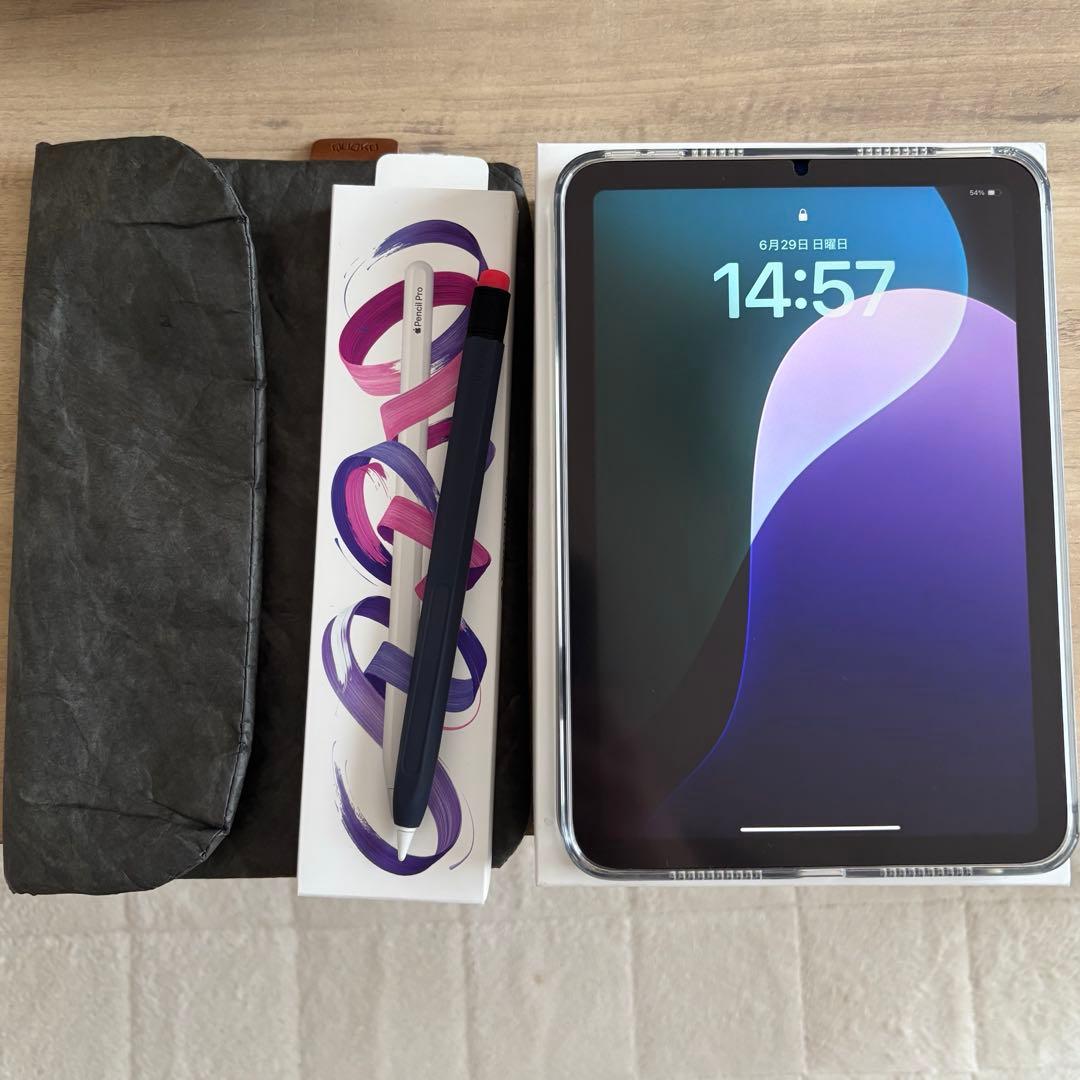 iPad mini 第7世代 6点セット★ペンシル&ケース付き