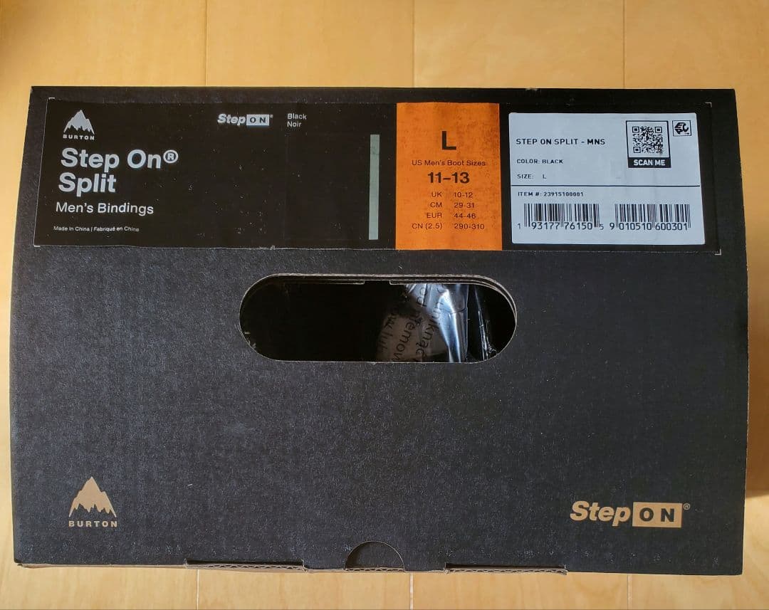 メンズ　バートン ステップオン スプリット バインディング　ブラック　L