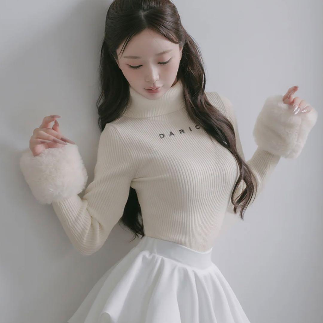 darich スムースファーリブニットトップス