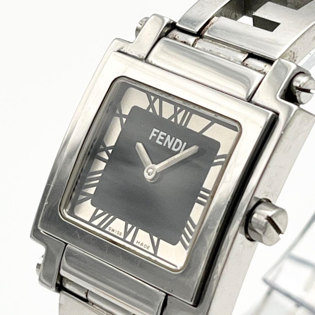 FENDI 6000L 腕時計 ブレスレット QZ スクエア オロロジ ズッカ柄