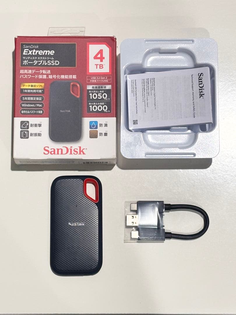 SanDisk Extreme Portable SSD 4TB 外付ポータブル
