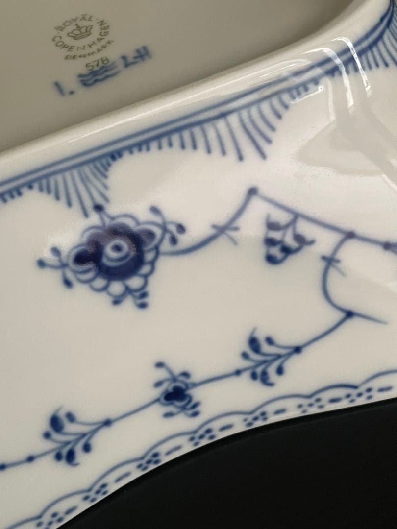 ロイヤルコペンハーゲン ブルーフルーテッド ハーフレース スクエア ボウル