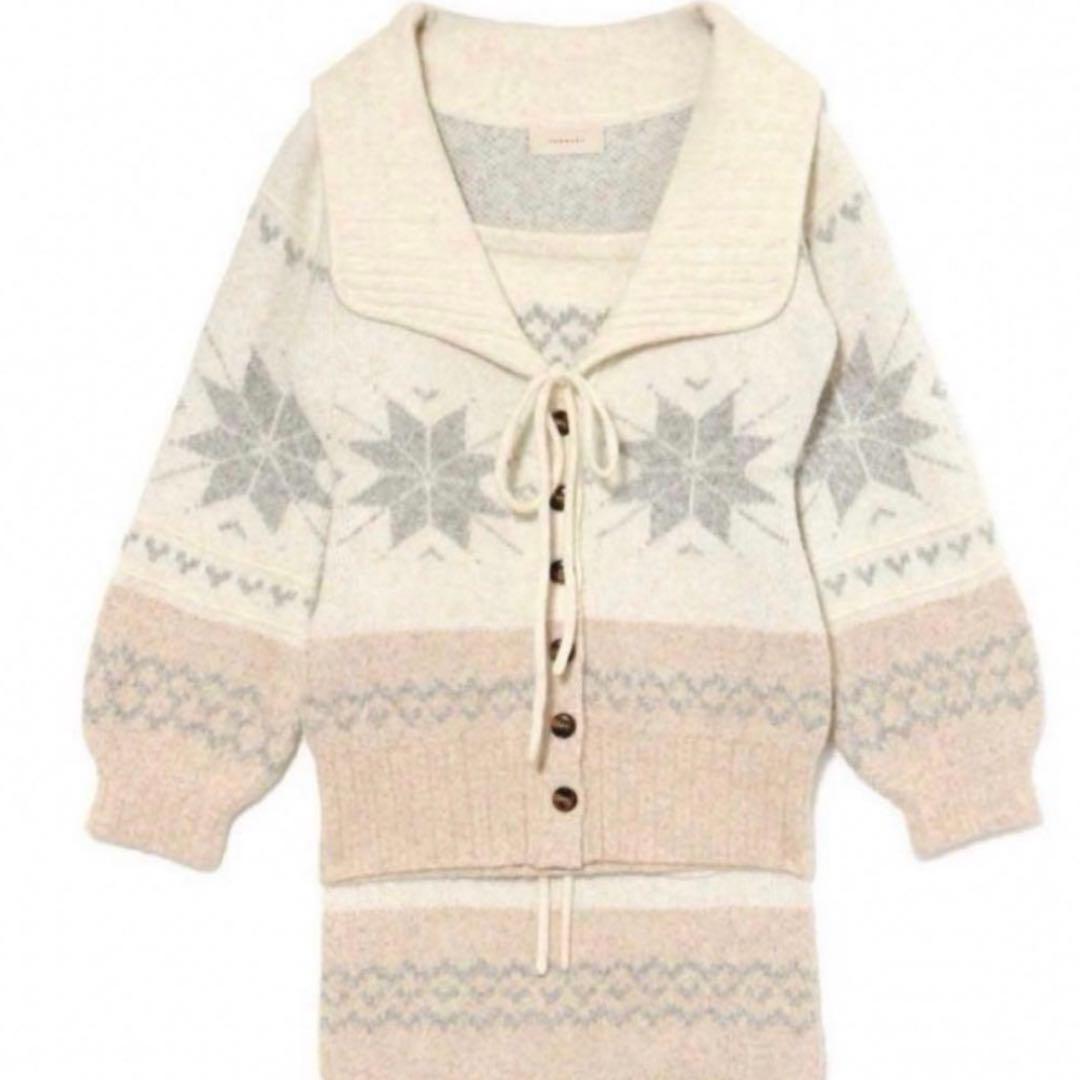 トップス andmary Heart nordic cardigan set up