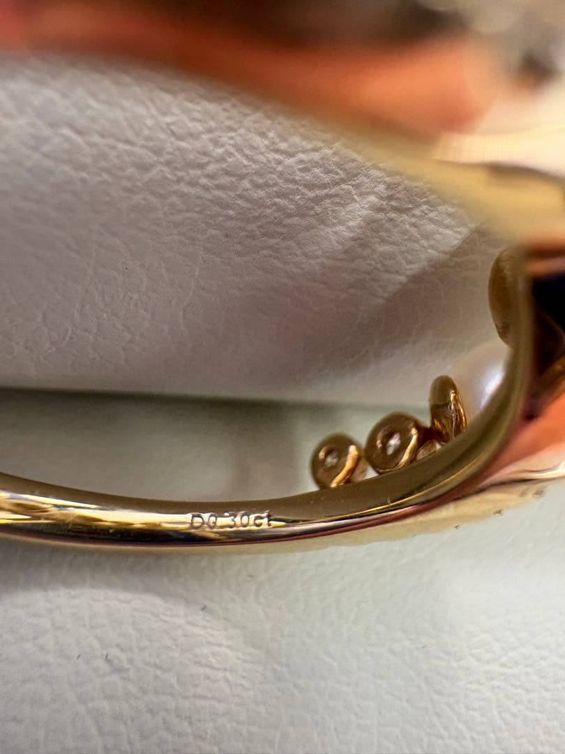 アコヤパールと天然ダイヤモンド　リング　K18