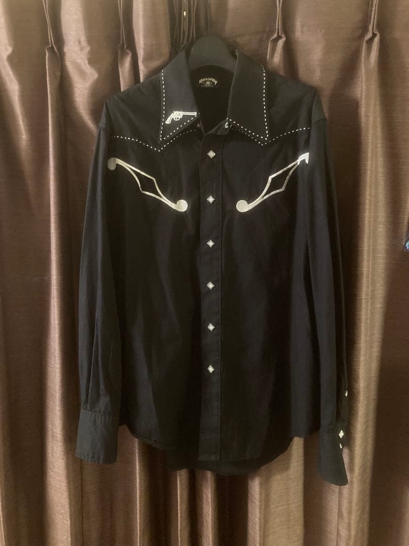 ザモッズthe modsウエスタンシャツ黒M 森山達也 ジョンソンズラロッカレア