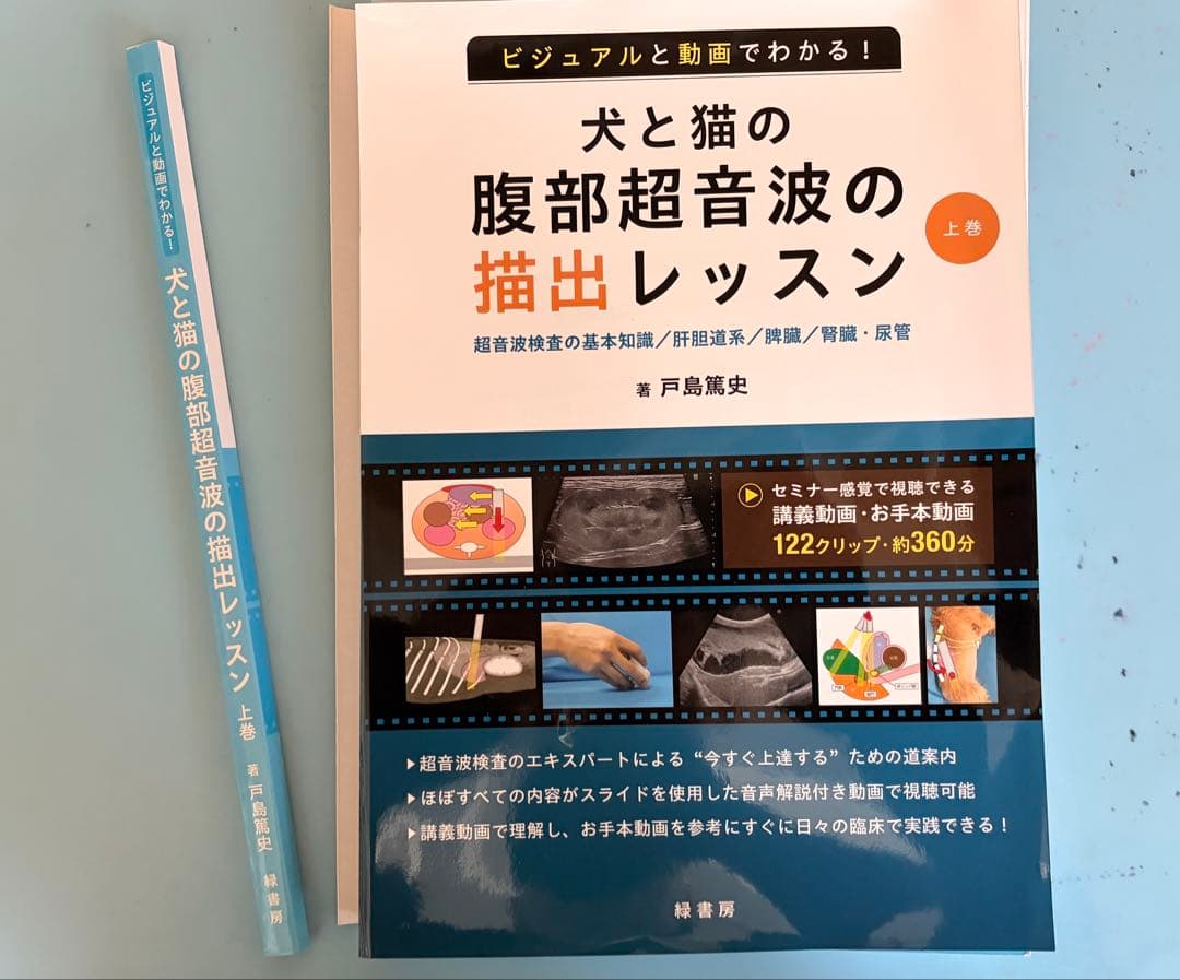 ビジュアルと動画でわかる！犬と猫の腹部超音波の描出レッスン上巻視聴できる動画付き