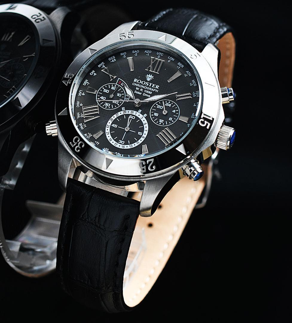 電波ソーラー腕時計100m防水メンズ新品未使用 本革ベルト世界限定500本