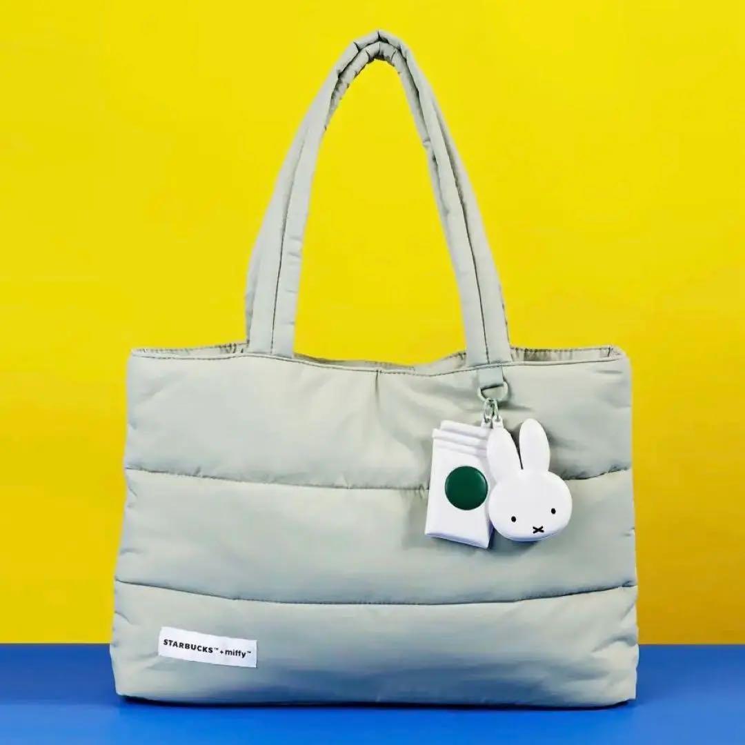 【2点セット】スターバックス×ミッフィー、トートバッグ（緑）、エコバッグ（水色）
