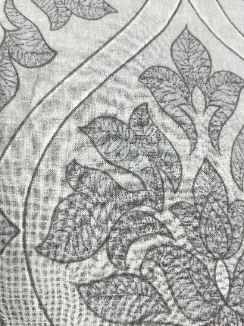 美術サロン浴衣 近江ちぢみ ダマスク柄 綿麻上品 大人の浴衣　ベージュ系