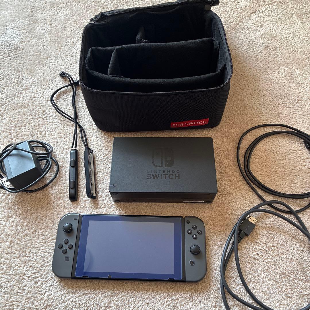 Nintendo Switch 本体 グレー キャリングケース付き