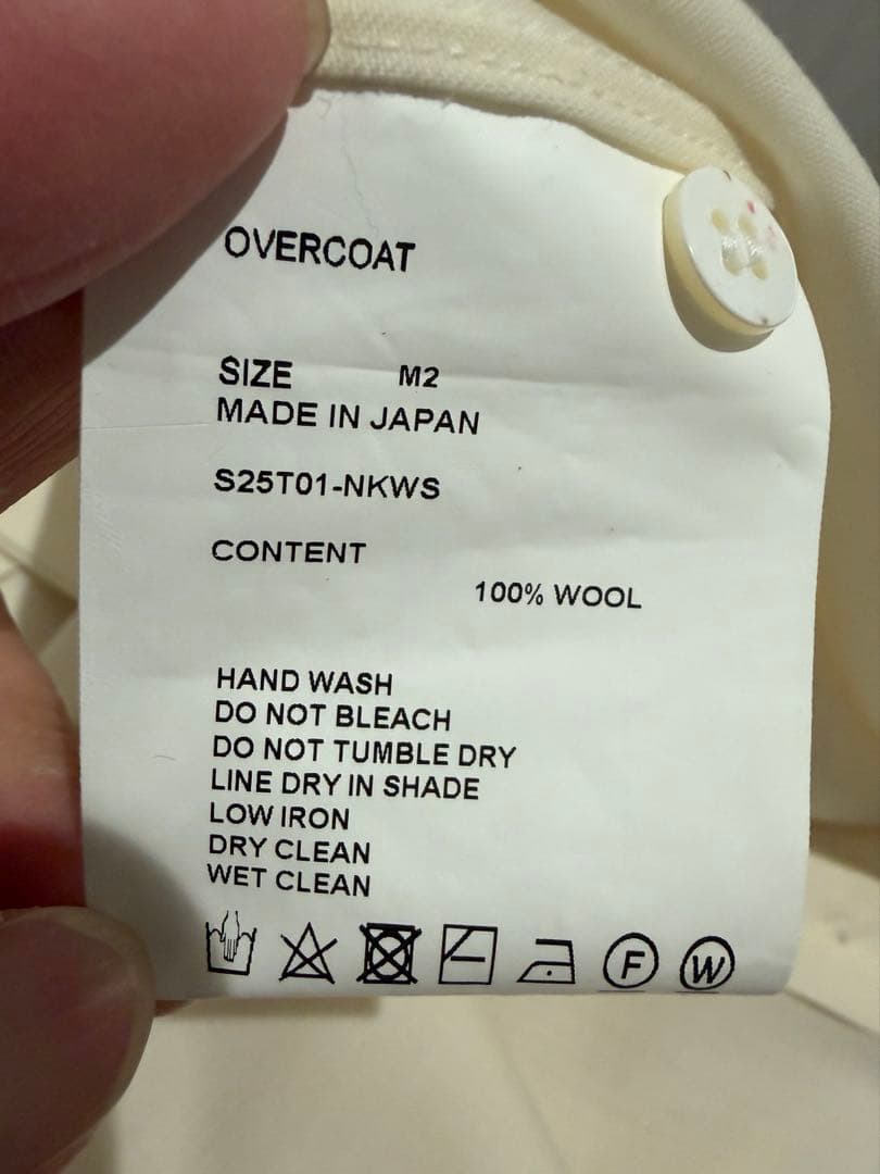 新品！OVERCOATウールシャツ オフホワイト M２