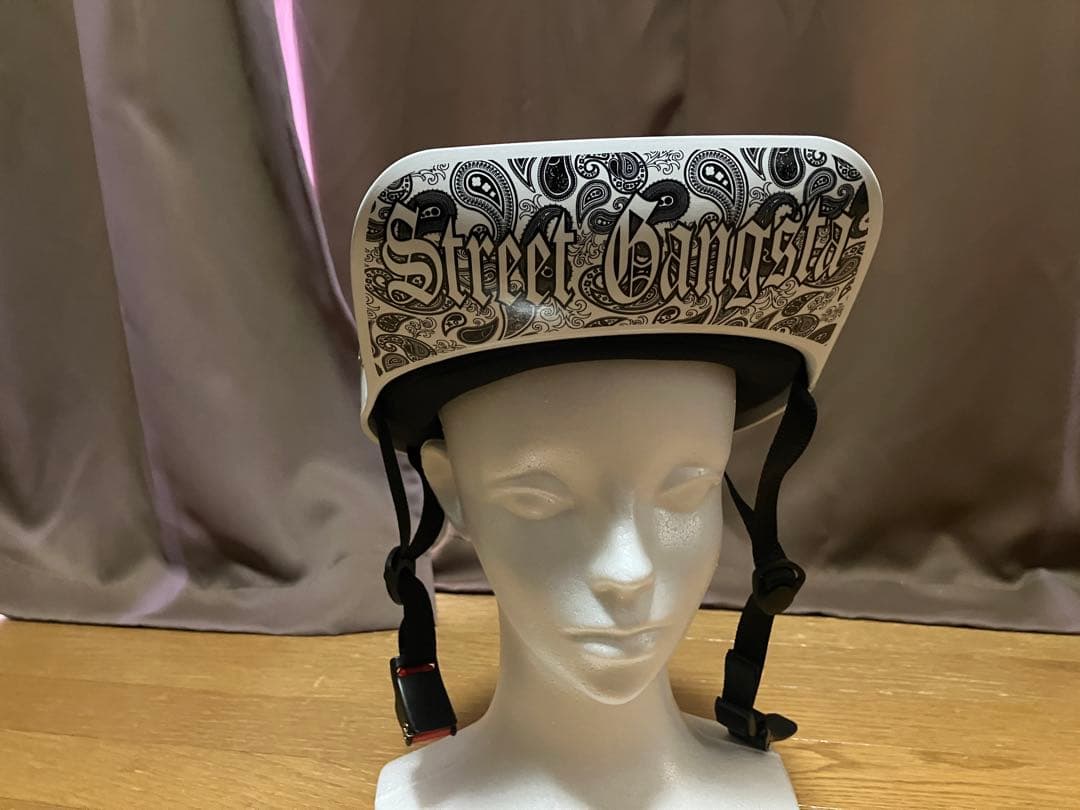 キャップ型ヘルメット　角ツバ　ペイズリー　ギャング