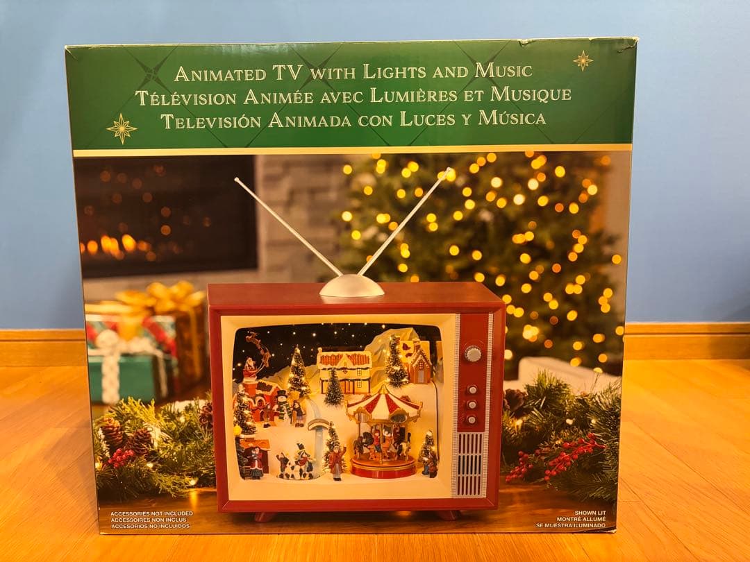 みんじょん　コストコ　クリスマス レトロ TV ライト & ミュージック付