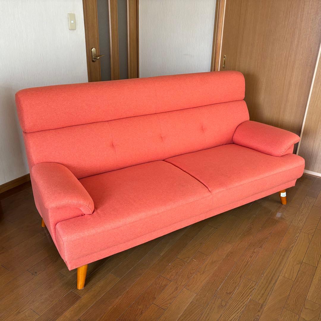 ロイス　3人掛けソファ　オレンジ