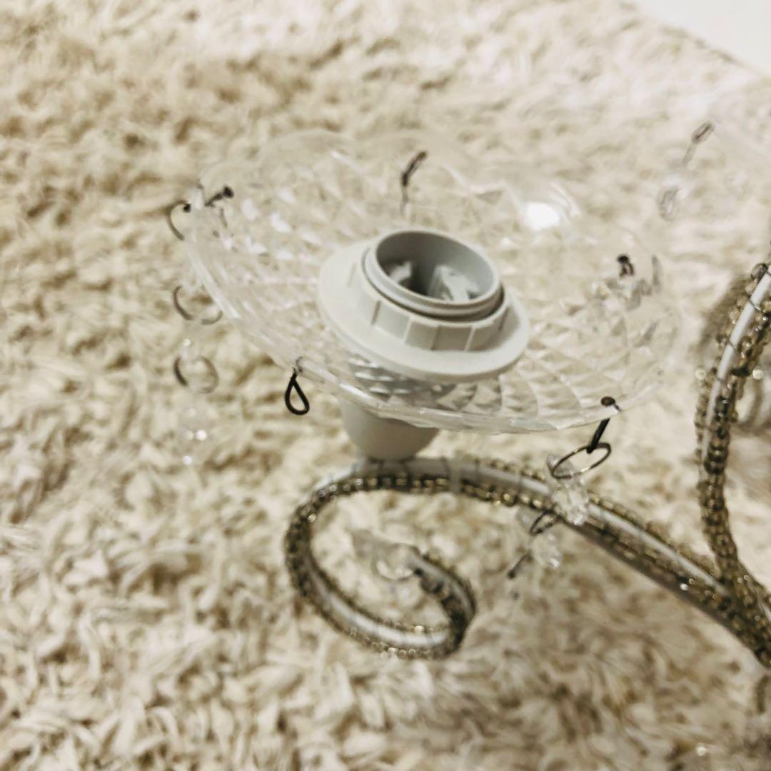 秋月貿易　シャンデリア ジュエル　天井照明 6灯式　簡単取り付け　軽量　ホワイト