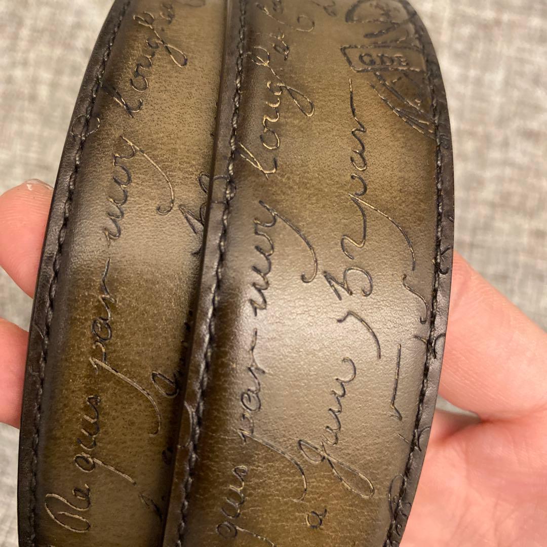 【超希少】ベルルッティ　ベルト　リバーシブル　カリグラフィー　メンズ　ブラウン