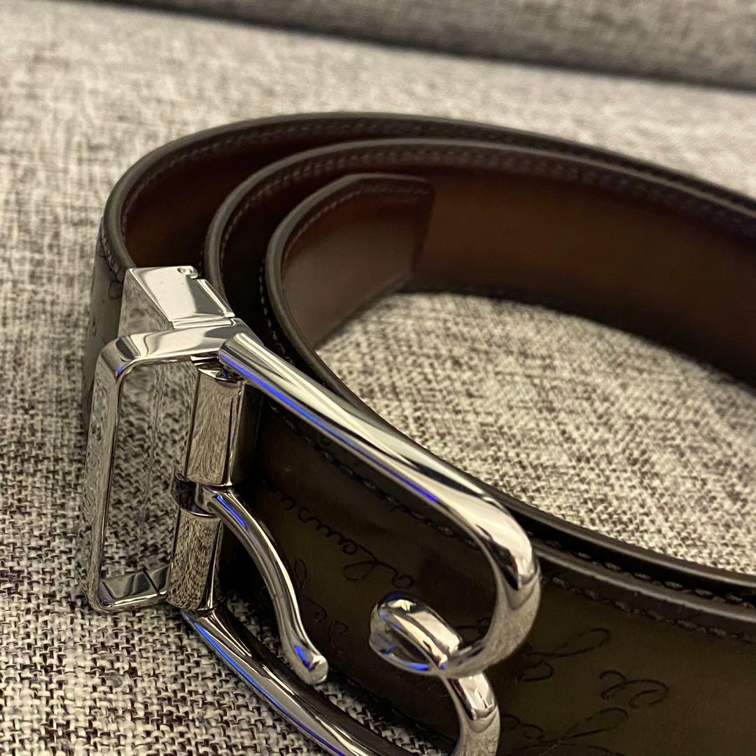 【超希少】ベルルッティ　ベルト　リバーシブル　カリグラフィー　メンズ　ブラウン