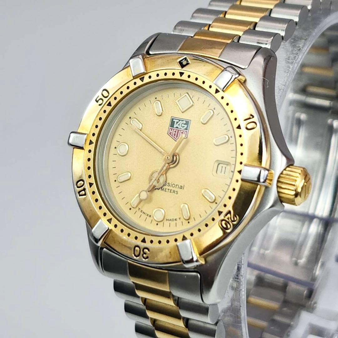美品✨　タグホイヤー　WE1420 金文字盤　ユニセックス　クォーツ　デイト