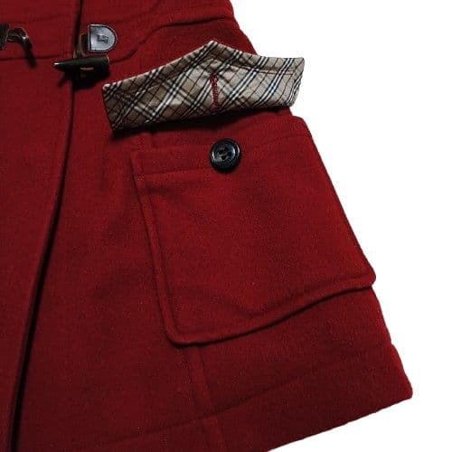 【美品】バーバリーブルーレーベル ダッフルコート ノバチェック レッド 38