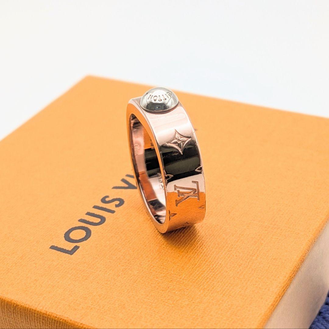 箱なし ルイヴィトン バーグナノグラム リング Sサイズ