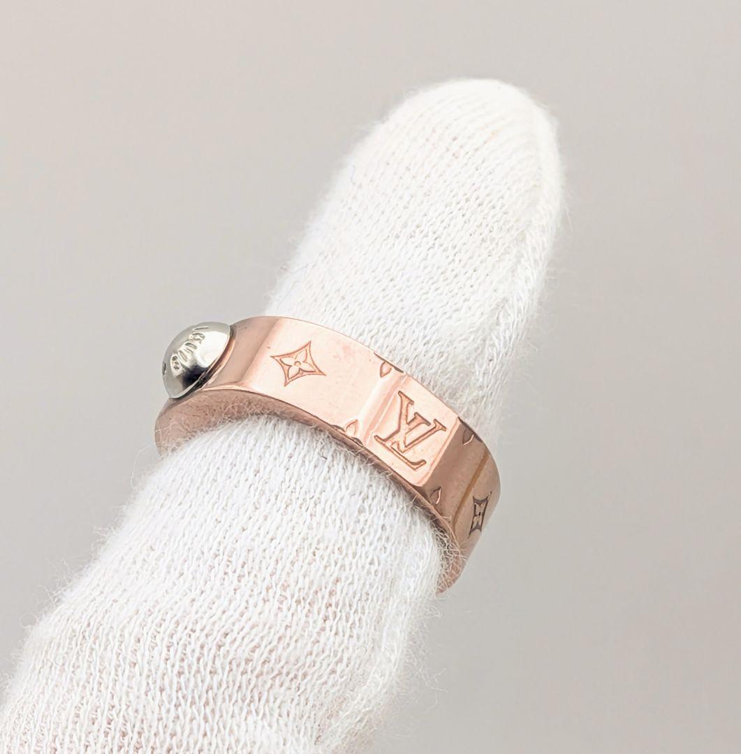 箱なし ルイヴィトン バーグナノグラム リング Sサイズ