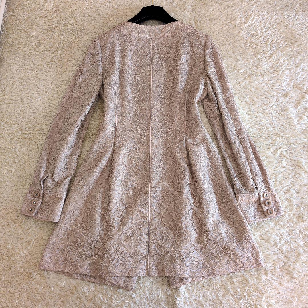 日本製★AUSTIN REED　花柄レース　ノーカラーコート　スプリング　38