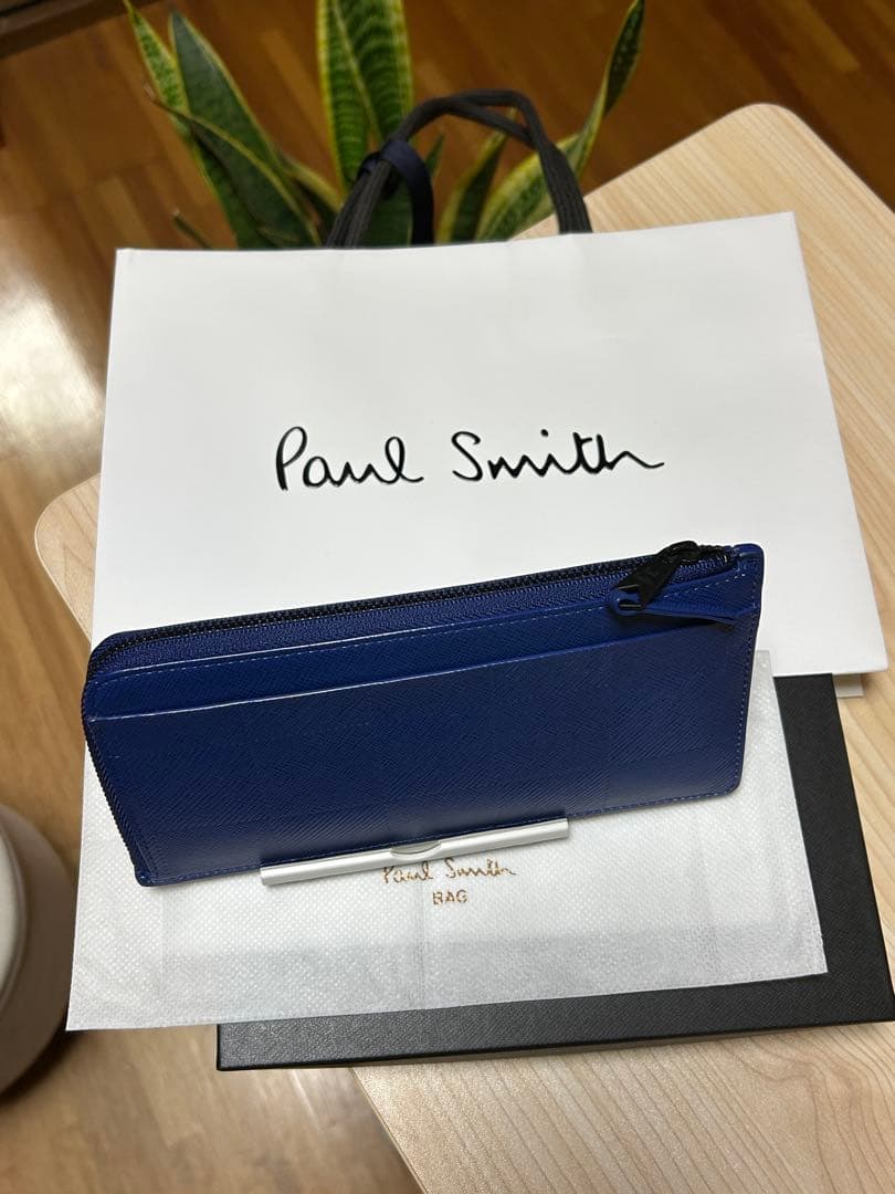 Paul Smith ブルー L字ファスナー式 長財布 美品