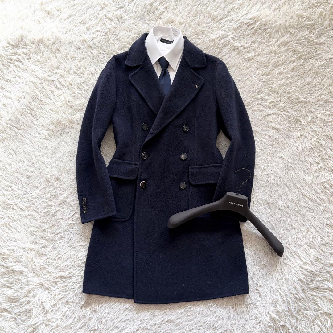 <美品>TAGLIATORE DAAN ネイビー ダブルチェスターコート 44
