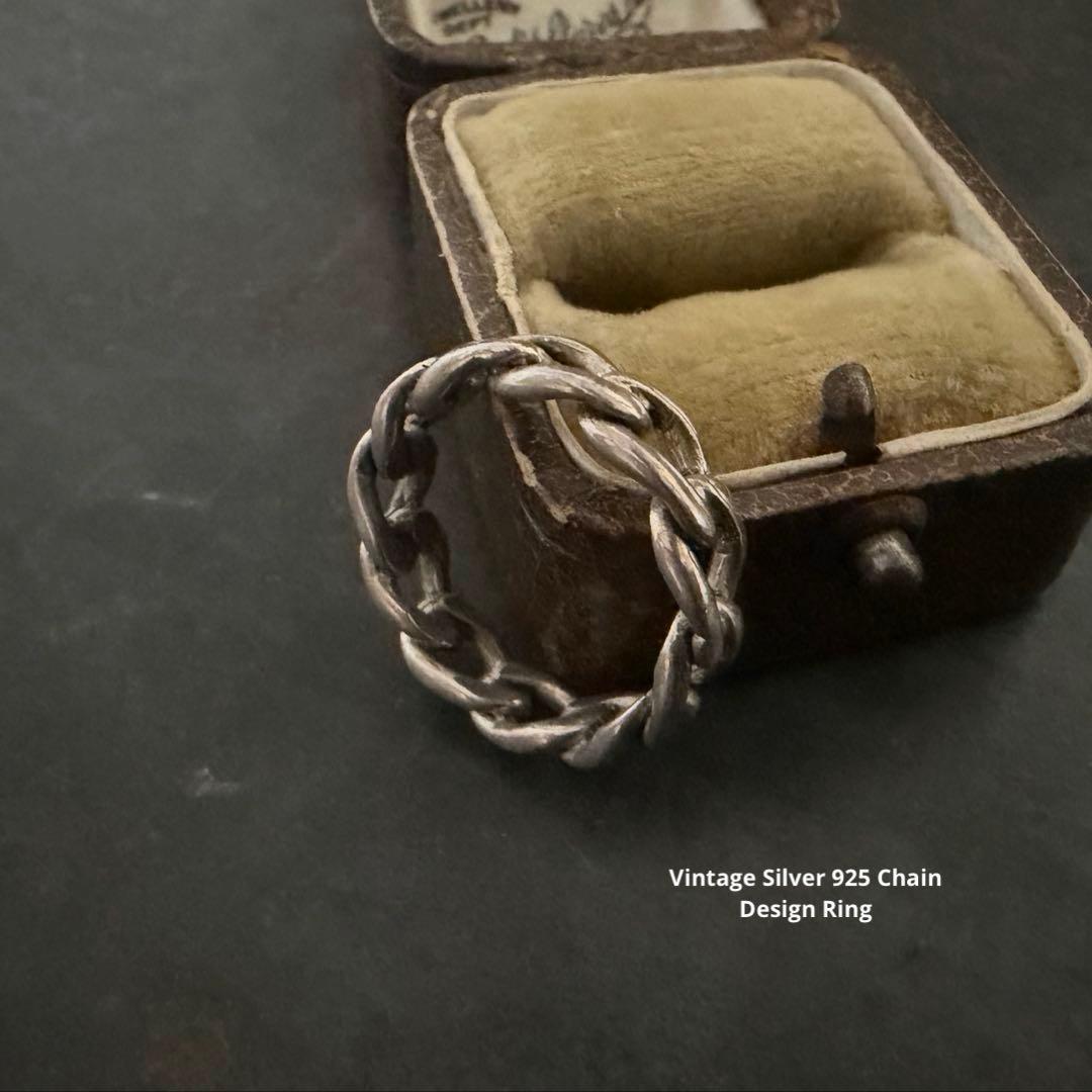 希少　ヴィンテージ　リング　アンティーク喜平　チェーン　シルバー　925