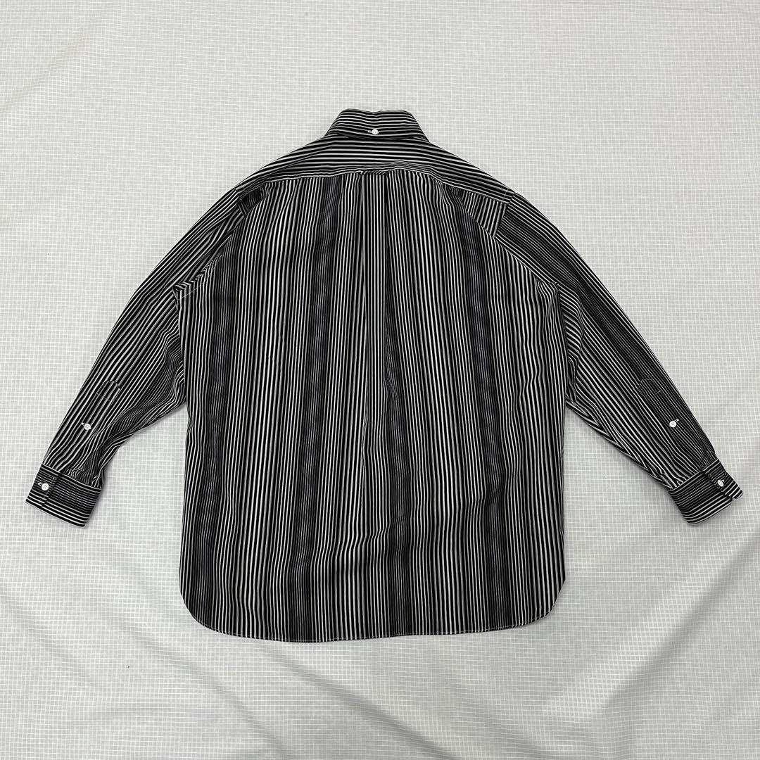 【美品】小倉縞縞 小倉織 ボタンダウンシャツ Monochrome Cubic