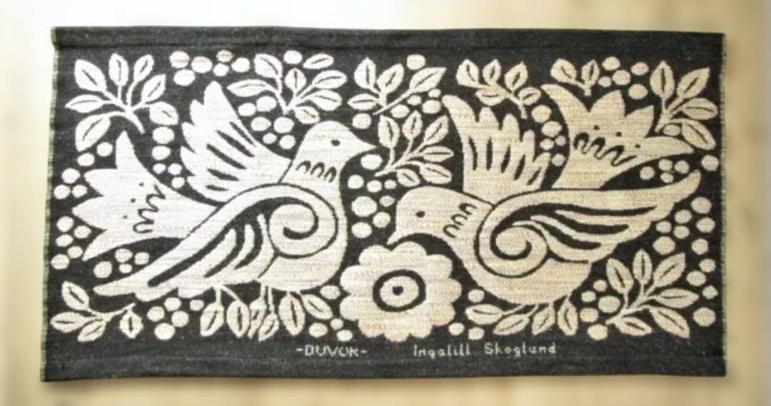 北欧 スウェーデン製 ジャガード織り タペストリー ヴィンテージ アンティーク