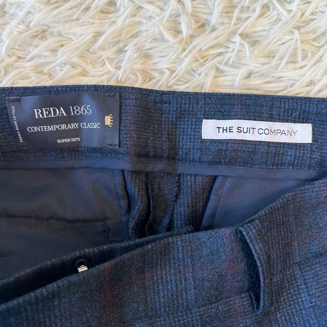 極美品　スーツカンパニー　REDA グレンチェック　ウール　パンツスーツ　M