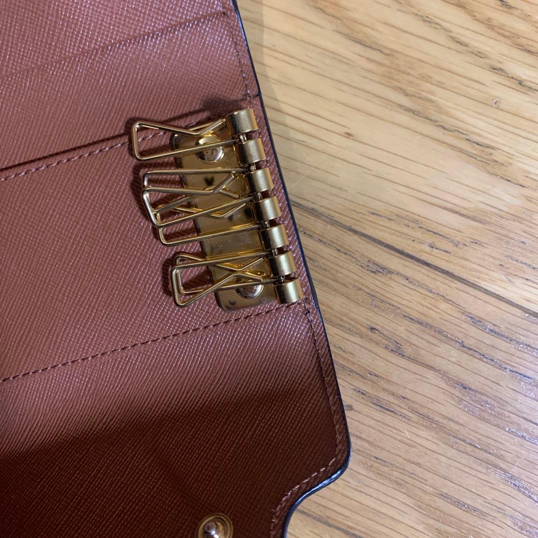 MARNIバイカラーキーケース　紫×グレー