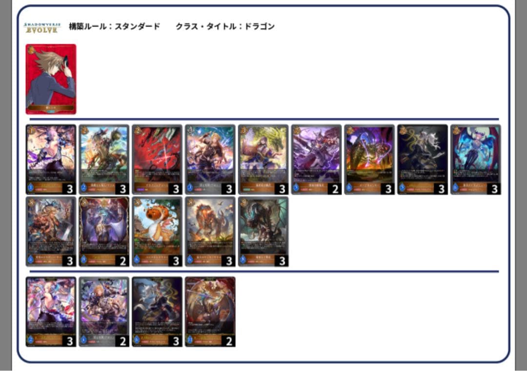 シャドウバースエボルヴ　7ドラ　デッキセット