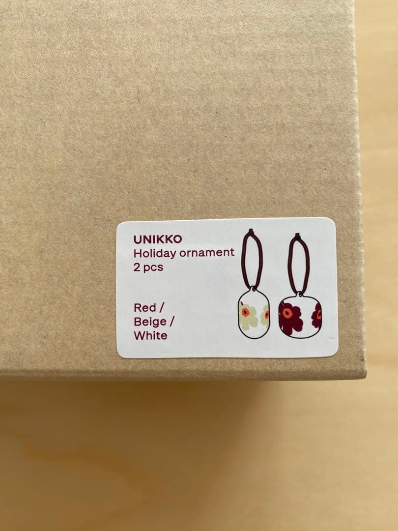 マリメッコ　新品　2025年　限定　ウニッコ　クリスマスオーナメント　2個セット