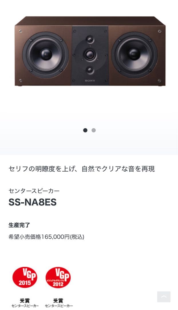 SONY センタースピーカー 2ウェイ ブラック