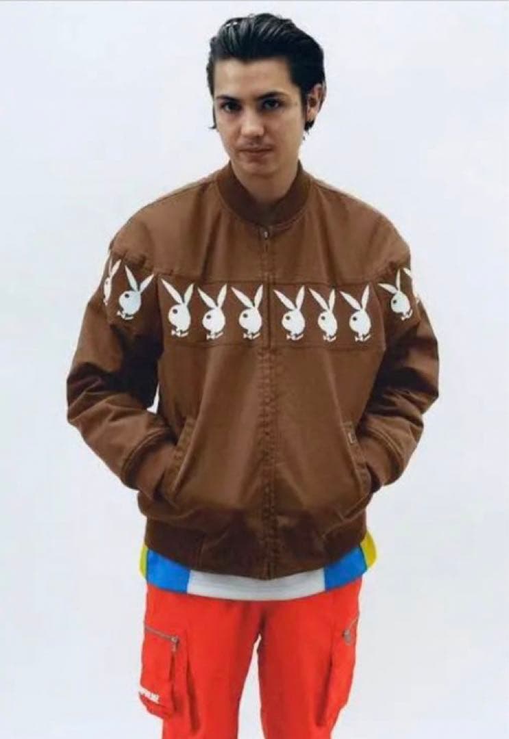 ジャケット・アウター Supreme playboy crew jacket brown L