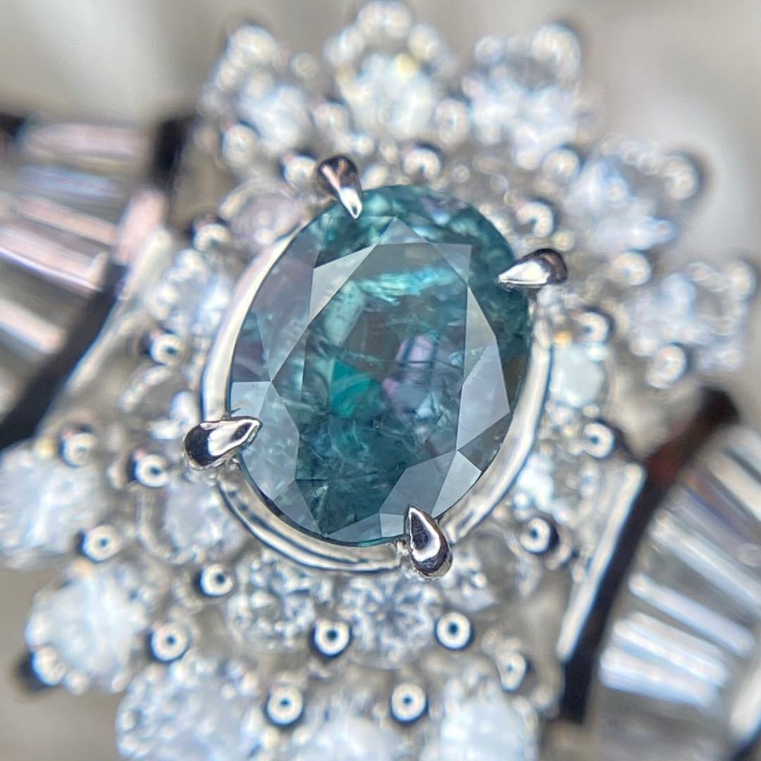 天然非加熱アレキサンドライト ダイヤモンド 計1.06ct PT900