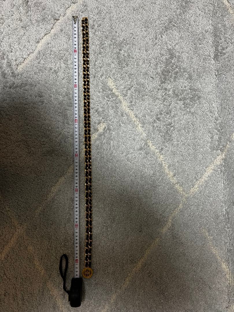 CHANEL チェーンベルト 黒/金