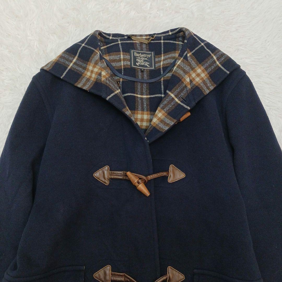 ✨極美品✨バーバリーズ　ウールカシミヤ　ダッフルコート　ノバチェック　濃紺 9