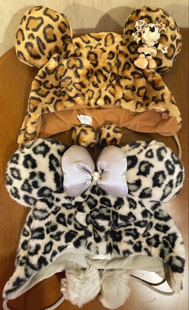 ディズニー ファンキャップ ヒョウ柄 茶 グレー セット